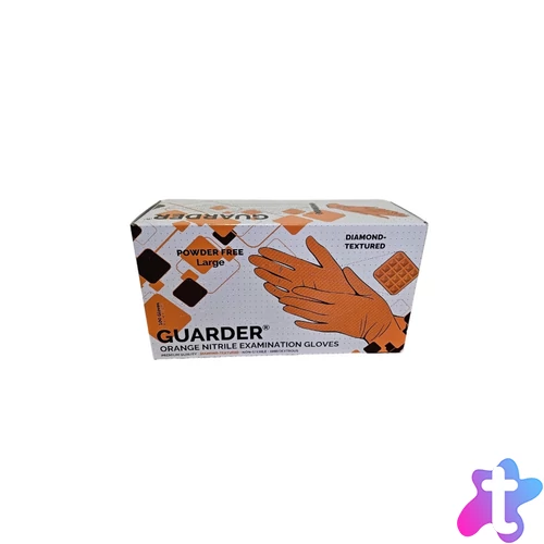 Gumikesztyű nitril púdermentes XL 90 db/doboz Guarder®Orange Diamond Prémium
