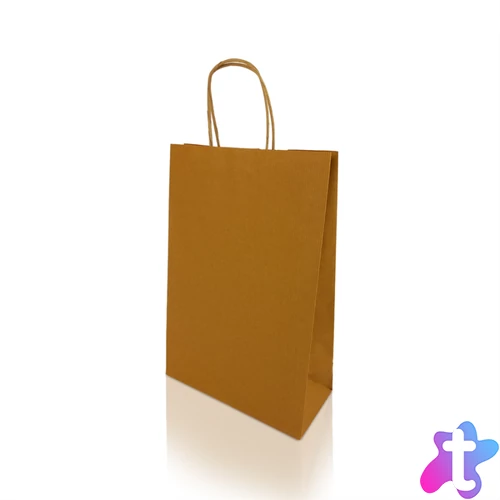 Sodrottfüles papírtáska 220x330mm 100mm talp M méret 200 db/doboz, bordázott barna