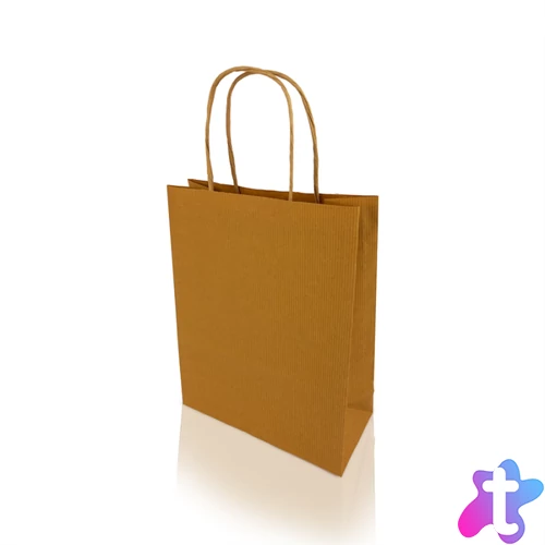 Sodrottfüles papírtáska 185x240mm 80mm talp S méret 250 db/doboz, bordázott barna