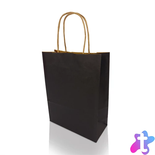 Sodrottfüles papírtáska 220x330mm 100mm talp M méret 200 db/doboz, fekete