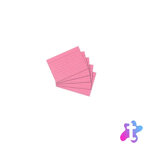 Kartotékkártya  A7 100 ív/csomag, vonalas, Herlitz rózsaszín