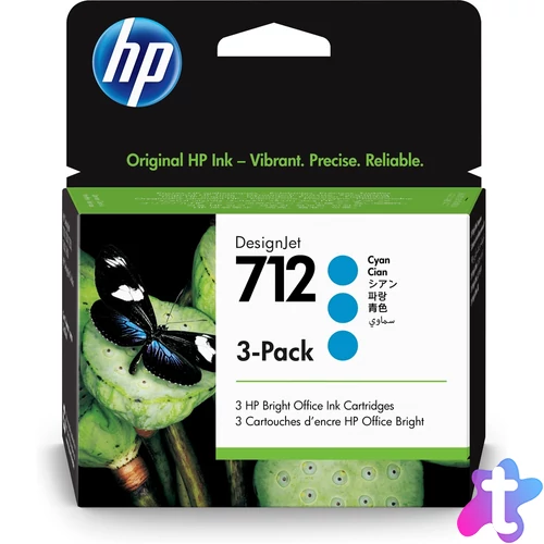Hp 712/3ED77A tintapatron cyan 3db ORIGINAL