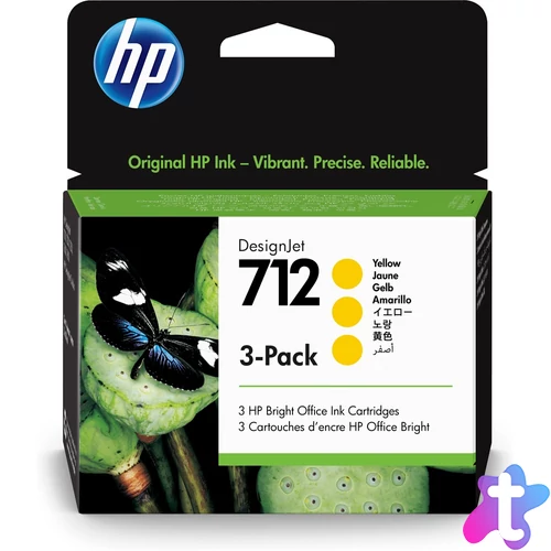 Hp 712/3ED79A tintapatron yellow 3db ORIGINAL