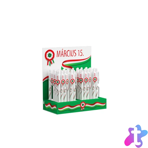 Golyóstoll 0,8mm, nyomógombos Ico kokárdás, 48 db/display, írásszín kék