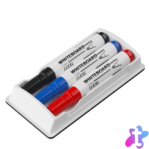 Táblamarker+törlő készlet Ico 3 klf.szín