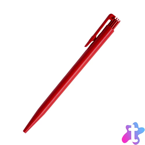 Golyóstoll 0,5mm, nyomógombos Eco Pen, test piros, írásszín kék