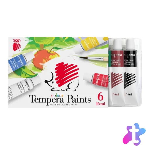 Tempera tubusos 6x16ml, Süni Ico 6 klf. szín