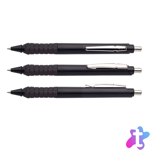 Golyóstoll nyomógombos 0,8mm, műanyag fekete test Apollo K, írásszín fekete