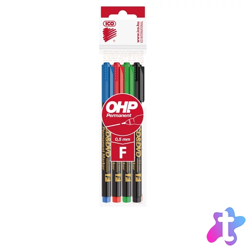 Alkoholos marker készlet, 0,5mm, CD/DVD F Ico, 4 klf.szín