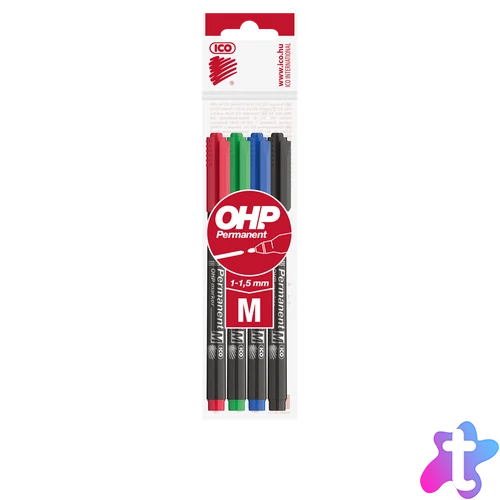 Alkoholos marker készlet, M, OHP Ico, 4 klf.szín