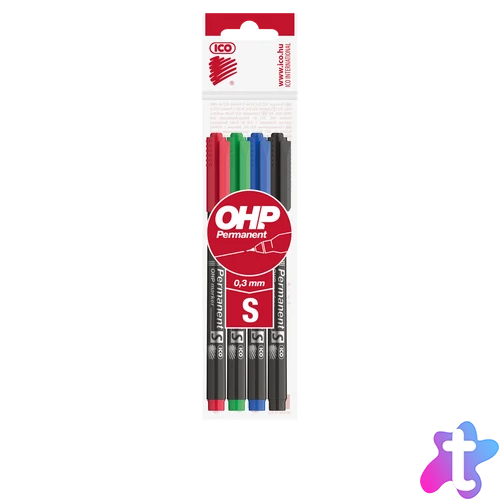 Alkoholos marker készlet, S, OHP Ico, 4 klf.szín