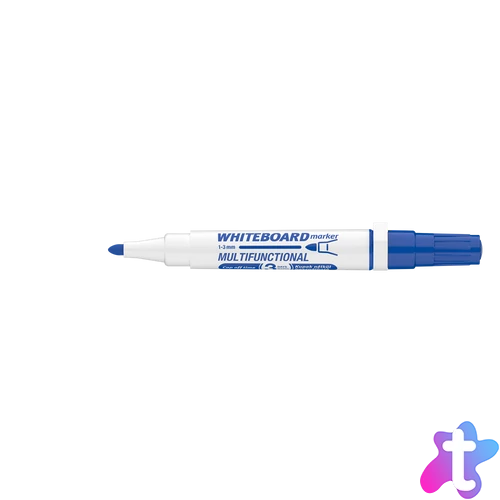 Táblamarker 3mm, mágneses, táblatörlővel multifunkciós Ico MARKERASER kék