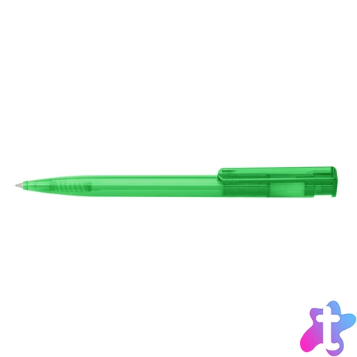 Golyóstoll nyomógombos 0,8mm, műanyag transparens zöld test, Ico Star, írásszín zöld