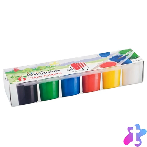 Tempera tégelyes 6x25ml, Süni Ico 6 klf. szín