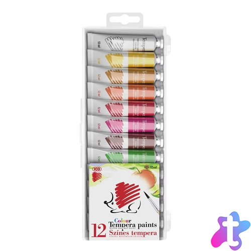 Tempera színes 12x12ml, Süni Ico 12 klf. szín