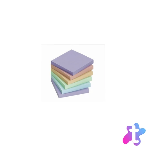 Jegyzettömb öntapadó, 75x75mm, 6 x100lap, Info Notes, pastell mix, kék, zöld, rózsa