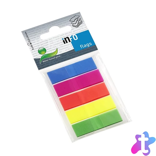 Jelölőcímke 12,5x43mm, 5x26lap, műanayag (5cb) Info Notes 5 klf. teleszín