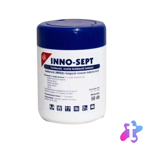Nedves törlőkendő fertőtlenítő hatással 50 lap/doboz Inno-Sept Fresh
