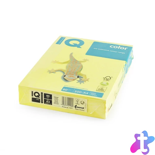 Másolópapír, színes, A4, 80g. IQ 500ív/csomag, neon sárga