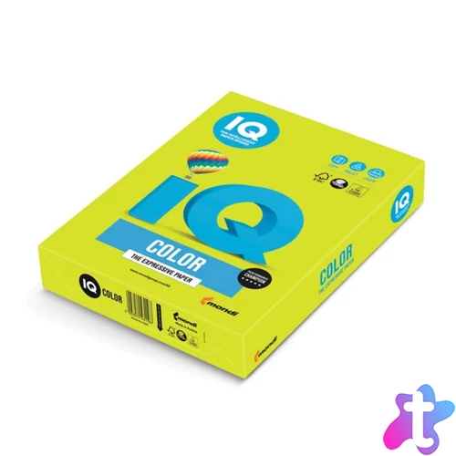 Másolópapír, színes, A4, 80g. IQ 500ív/csomag, neon zöld
