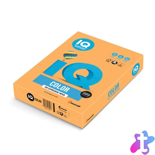 Másolópapír, színes, A4, 80g. IQ 500ív/csomag, neon narancs