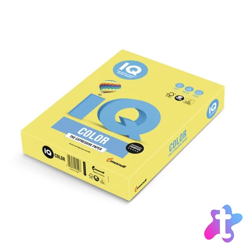 Másolópapír, színes, A4, 80g. IQ ZG34 500ív/csomag, trend citromsárga