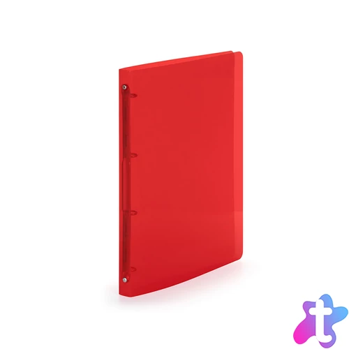 Gyűrűskönyv A4, 4 gyűrűs 2cm gerinc áttetsző PP, Karton P+P Lines piros