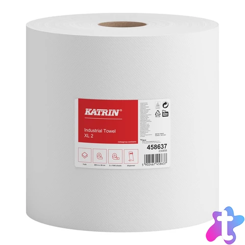 Ipari törlő 2 rétegű átmérő 28 cm 1040 lap/260 m/tekercs 2 tekercs/karton Katrin_458637