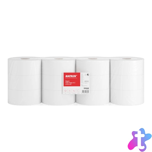 Toalettpapír 2 rétegű közületi átmérő: 16 cm 870 lap/100 m/tekercs 12 tekercs/csomag Katrin Jumbo_93649 fehér