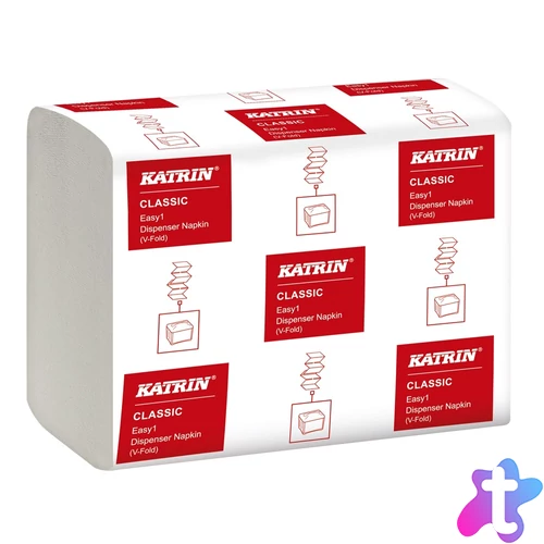 Szalvéta V-hajtott 2 rétegű fehér,lapméret: 17x17,2cm, Katrin Classic Easy1