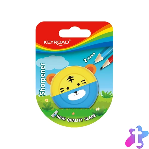 Hegyező, 2 lyukú, 1 db/bliszter, Keyroad Speedy Snail, vegyes színek