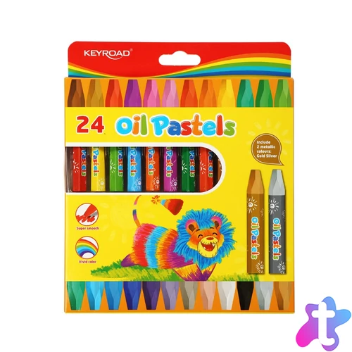 Kréta olajpasztell, 74 x 10 mm, 24 db/doboz, Keyroad
