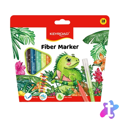 Rostirón, filctoll készlet 2 mm 18 db/bliszter Keyroad vegyes színek