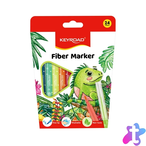 Rostirón, filctoll készlet 2 mm 24 db/bliszter Keyroad vegyes színek