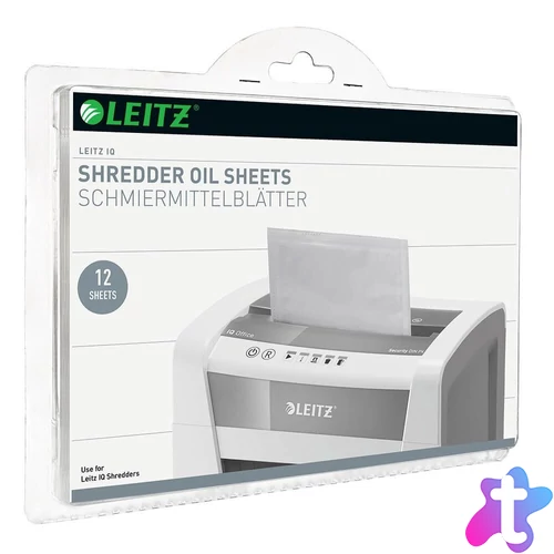 Olajozólap iratmegsemmisítőhöz, 12 lap/csomag, Leitz
