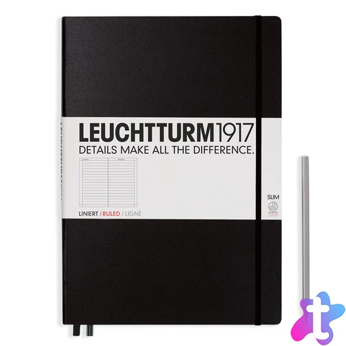 Notesz A4, pontozott master slim Leuchtturm fekete 