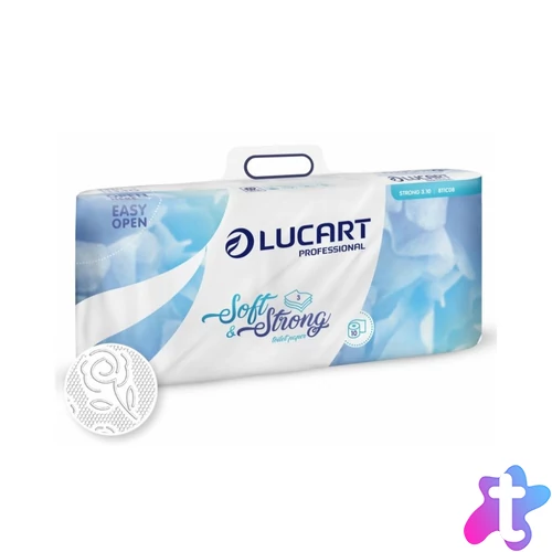 Toalettpapír 3 rétegű kistekercses 100% cellulóz 120 lap/tekercs 10 tekercs/csomag 3.10 Strong Lucart_811C08 hófehér