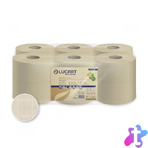 Toalettpapír 2 rétegű közületi átmérő: 19 cm 12 tekercs/karton 19J EcoNatural Lucart_812276J havanna barna