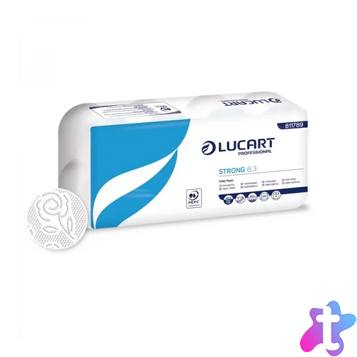 Toalettpapír 3 rétegű 250 lap/tekercs cellulóz 8 tekercs/csomag 8.3 Strong Lucart_811789P hófehér