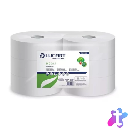 Toalettpapír 2 rétegű közületi átmérő: 28 cm 6 tekercs/karton 28 J EcoLucart_812208 fehérített