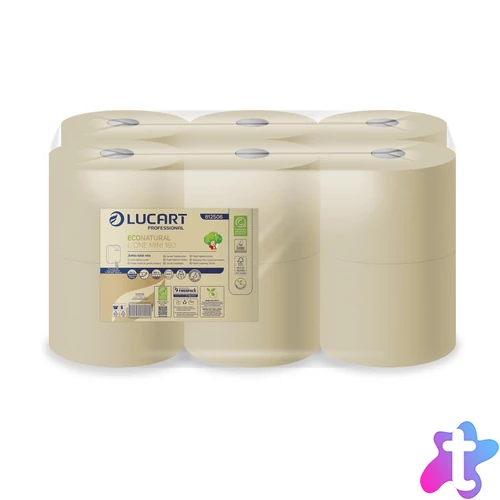 Toalettpapír 2 rétegű közületi átmérő 18,2 cm laponkénti adagolás 12 tek/csom EcoNatural L-ONE MI Lucart_812506 havana