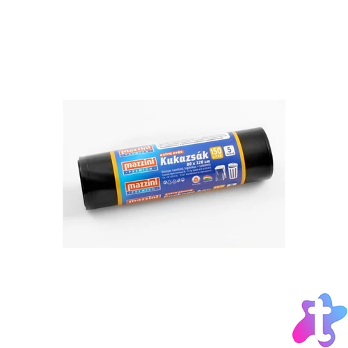 Szemeteszsák 150 liter 80 x 120 cm 40 mikron 5 db/tekercs Mazzini_fekete