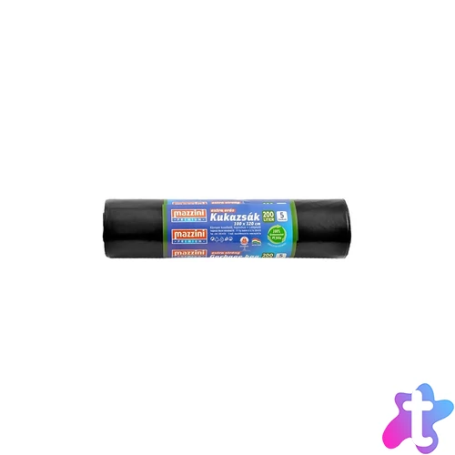 Szemeteszsák 200 liter 100 x 120 cm 40 mikron 5 db/tekercs Mazzini_fekete