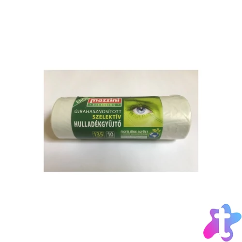 Szemeteszsák újrahasznosított 135 liter 70 x 110 cm 25 mikron 10 db/tekercs Mazzini_átlátszó