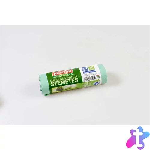 Szemeteszsák újrahasznosított 60 liter 55 x 70 cm 10 db/tekercs Mazzini_zöld