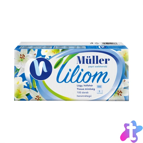 Papírzsebkendő 3 rétegű 100 db/csomag Liliom illatmentes