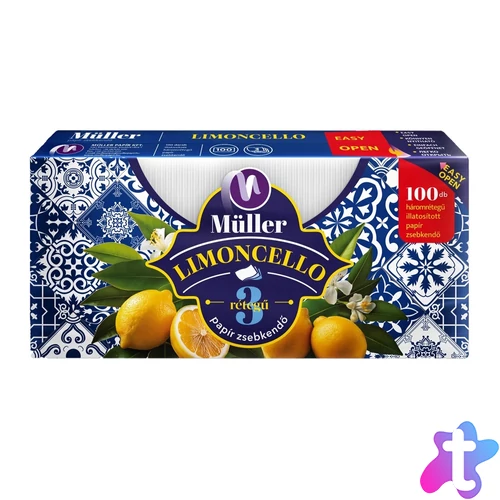 Papírzsebkendő 3 rétegű 100 db/csomag Limoncello