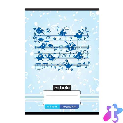 Füzet, A5, hangjegy, 36-16, Mix minták, 16 db/csomag Nebulo