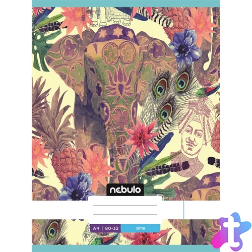 Füzet, A4, sima, 80-32, L-Design minták, 12 db/csomag Nebulo