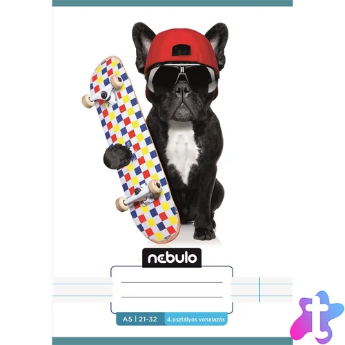 Füzet, A5, 4. osztályos vonalas, 21-32, Vagány minták, I., 16 db/csomag Nebulo